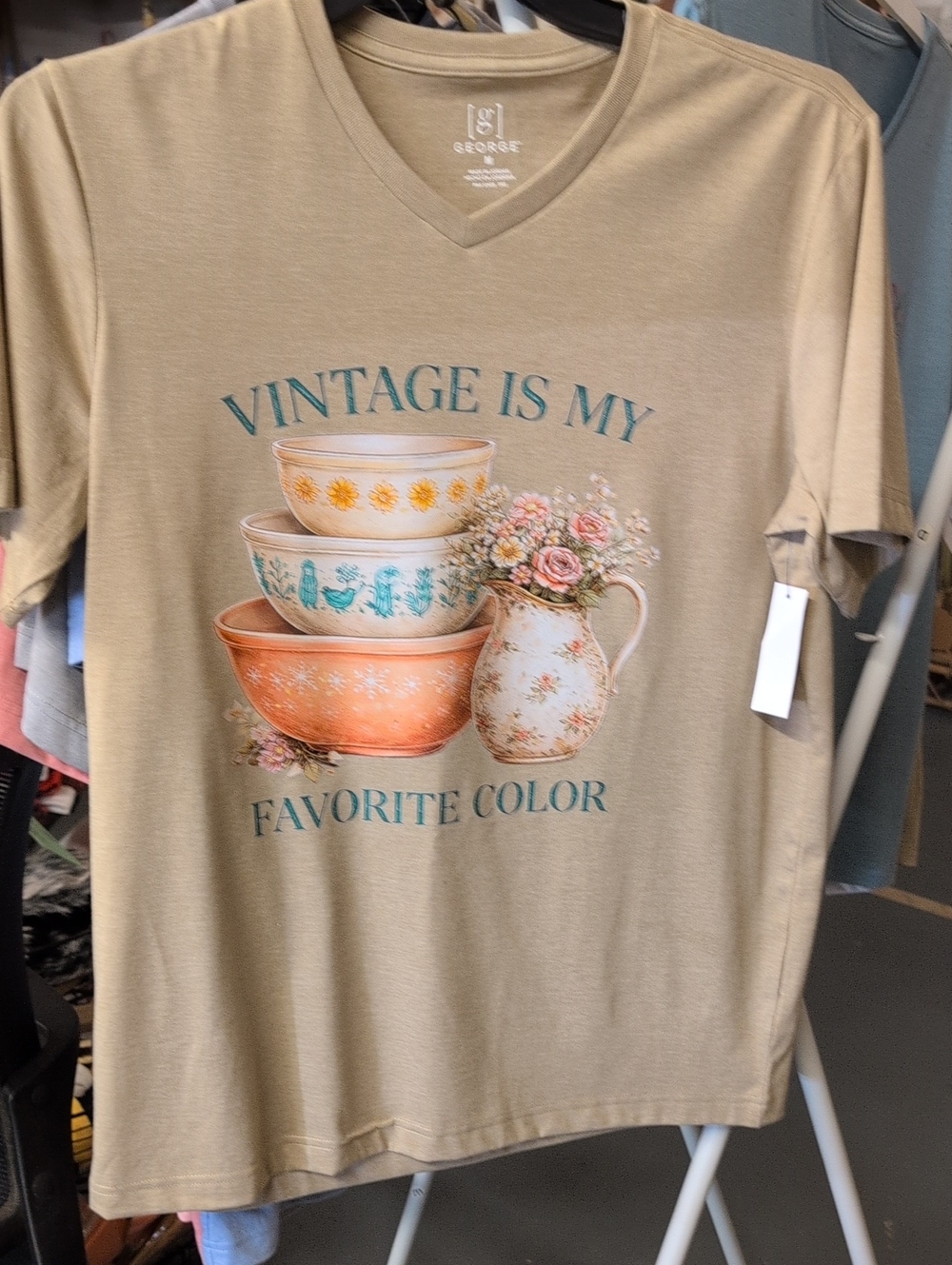 V-neck T-shirt "Vintage Is My Favorite Color"
